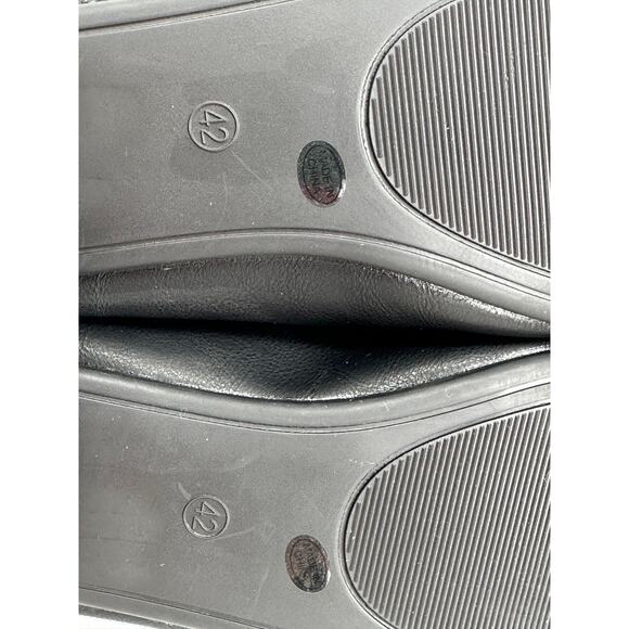 Bileinolang NWOT Black Ballet Bow Leather Flats  42 - Picture 7 of 9